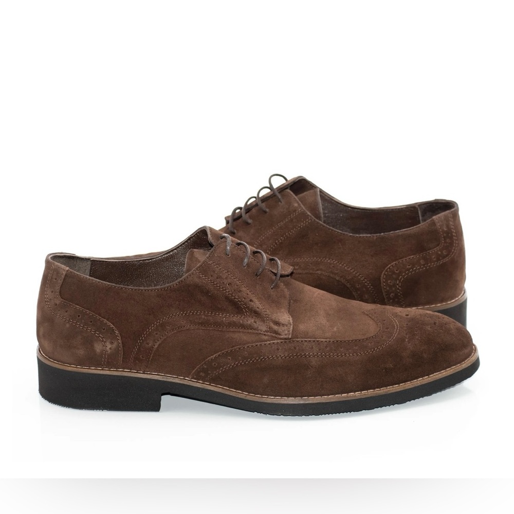 J.Crew men brown suede wingtip Oxford shoe. Size 13